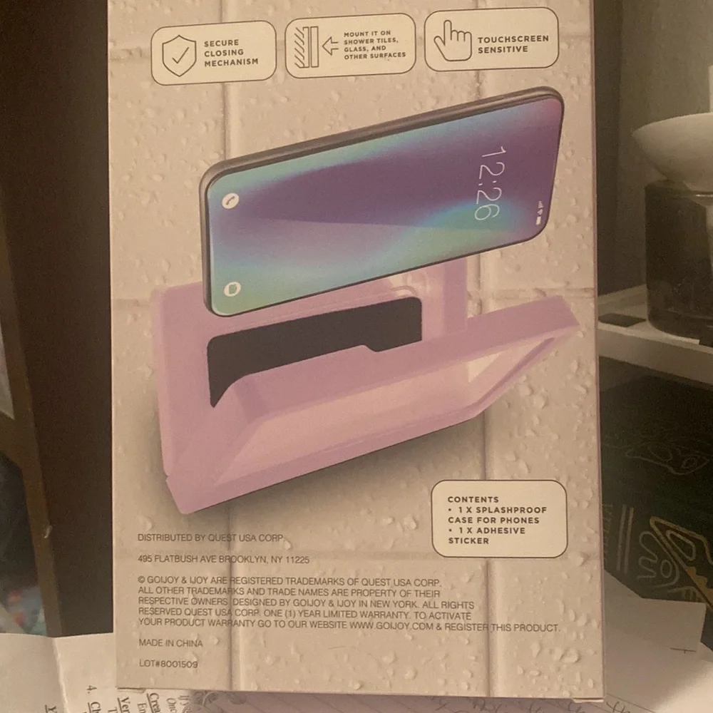 Splashproof shower phone case